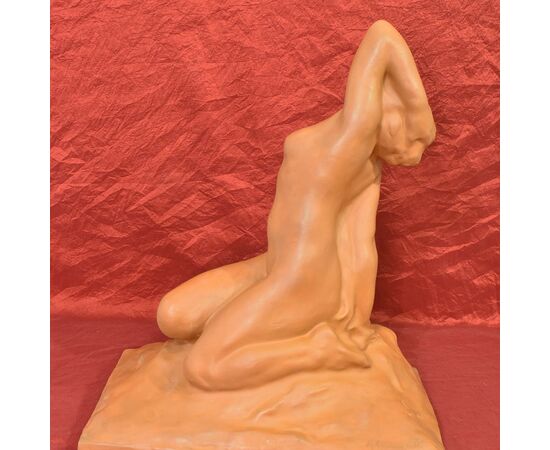 SCULTURE ART DECO IN TERRACOTTA, NUDO DI DONNA, AMEDEO GENNARELLI, SCULTORE ITALIANO. (STTE85)