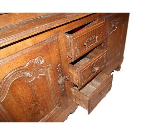 Bellissimo grande credenza doppio corpo del 1700 francese stile Provenzale in legno di rovere