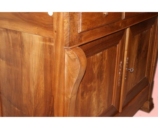 Grande servante credenza Luigi Filippo del 1800 in legno di noce 2 porte