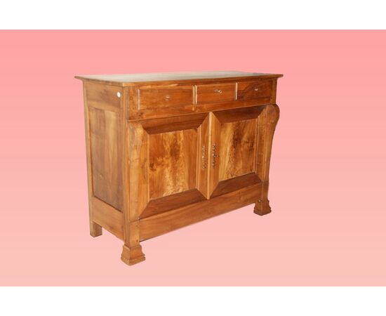 Grande servante credenza Luigi Filippo del 1800 in legno di noce 2 porte