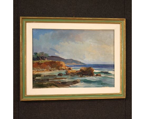 Landscape painting signed R. Natali 1950s