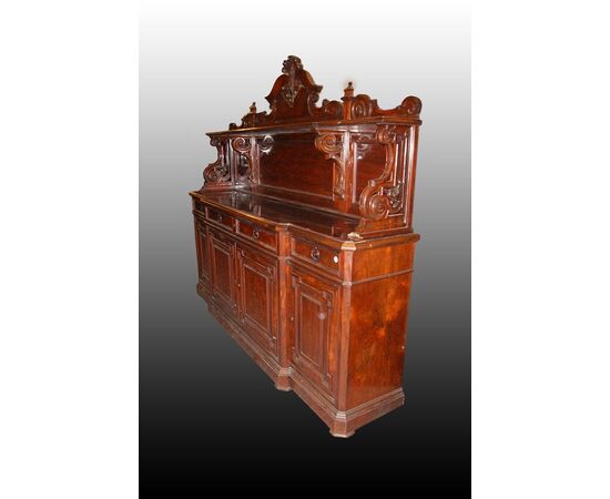 Grande servante credenza stile Luigi Filippo in piuma di mogano