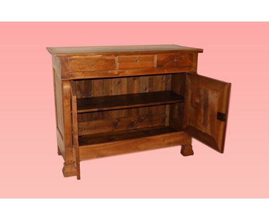 Grande servante credenza Luigi Filippo del 1800 in legno di noce 2 porte