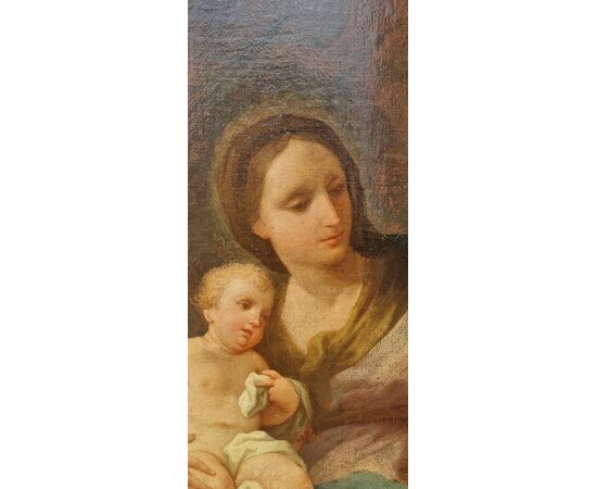 Madonna con bambino e San Francesco da Paola, Olio su tela, Epoca '700