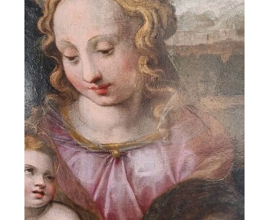 Madonna con bambino e San Giovannino, Olio su tavola, Epoca '500