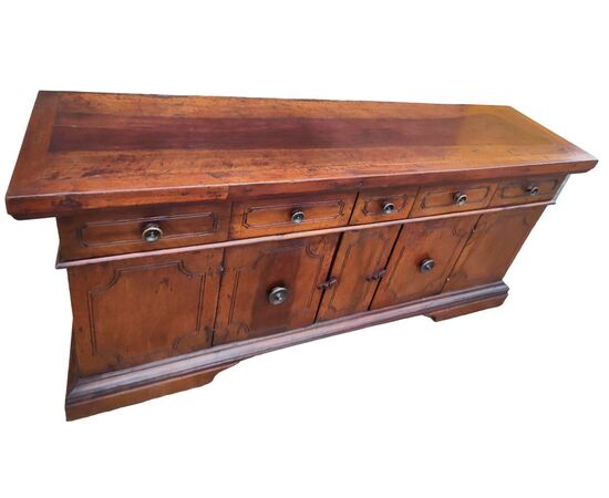 Particolare Credenza Madia Dispensa Luigi XIV in noce Emiliana