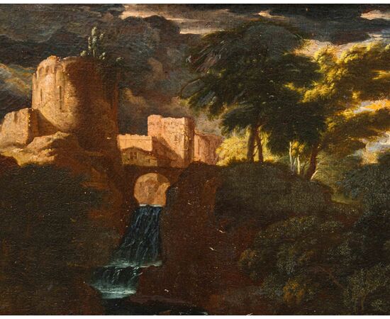 Carlo Antonio Tavella (1668 -1738), Paesaggio con lavandaie