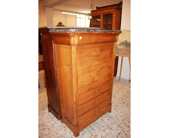 Secretaire Francese del 1800 Stile Impero con Filetto di intarsio