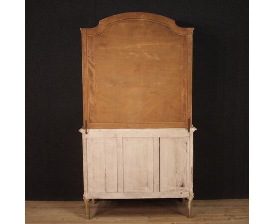 Dresser in lacquered wood with mirror Louis XVI style from the 20th century