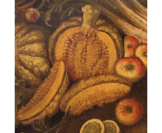 18th century oval Italian still life painting 