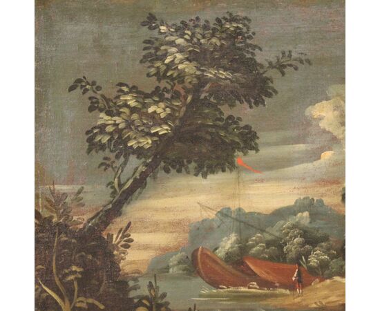 Italian artwork seascape oil on canvas from the 18th century