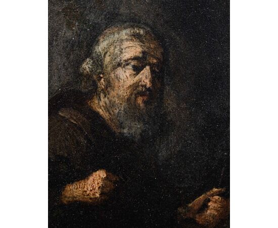 Seguace di David Teniers il Giovane, XVII secolo, Sant’Antonio in preghiera 