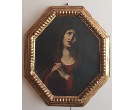 Madonna su tela ottagonale, Olio su tela, Epoca '600, Andrea Vaccaro