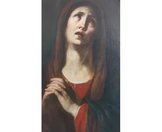 Madonna su tela ottagonale, Olio su tela, Epoca '600, Andrea Vaccaro