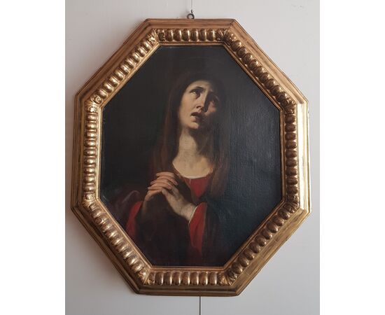 Madonna su tela ottagonale, Olio su tela, Epoca '600, Andrea Vaccaro