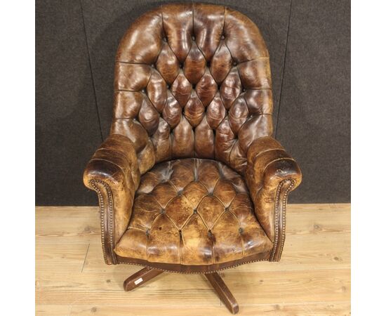 English leather armchair from the 20th century