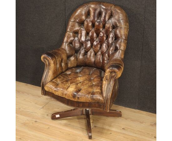 English leather armchair from the 20th century