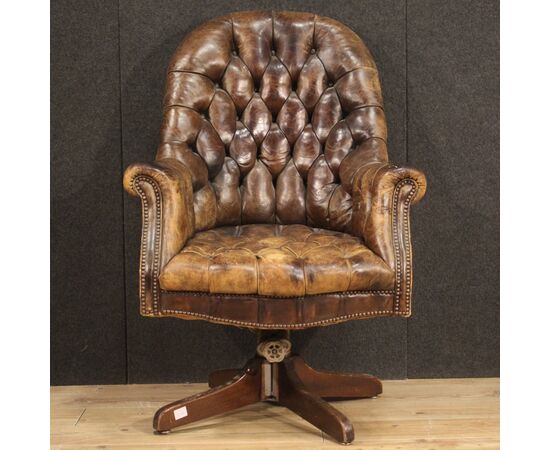 English leather armchair from the 20th century