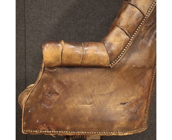 English leather armchair from the 20th century