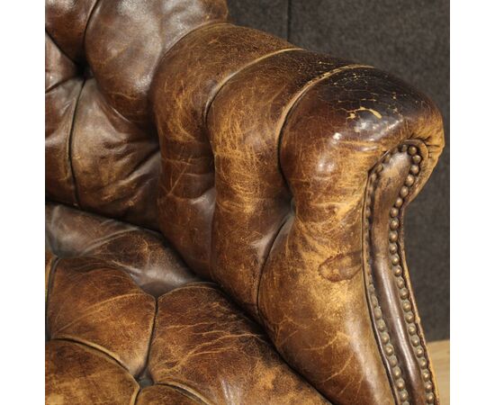 English leather armchair from the 20th century