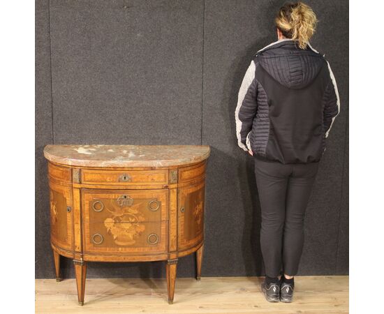 Louis XVI style half-moon commode from 19th century