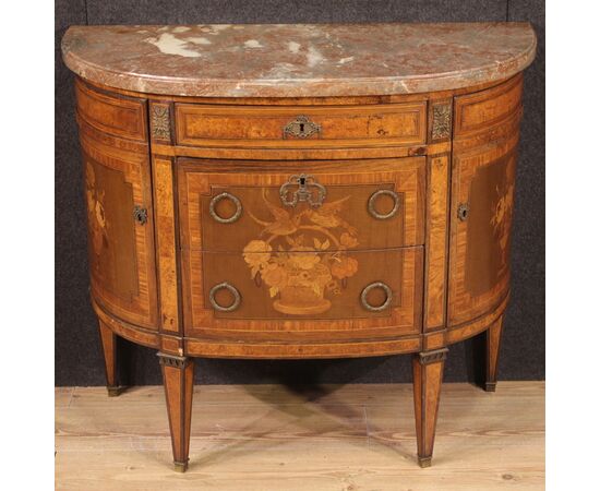 Louis XVI style half-moon commode from 19th century