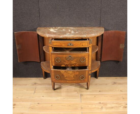 Louis XVI style half-moon commode from 19th century