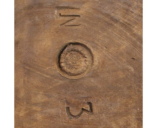 Bas-relief terracotta in terra di Signa stamped and numbered from 20th century