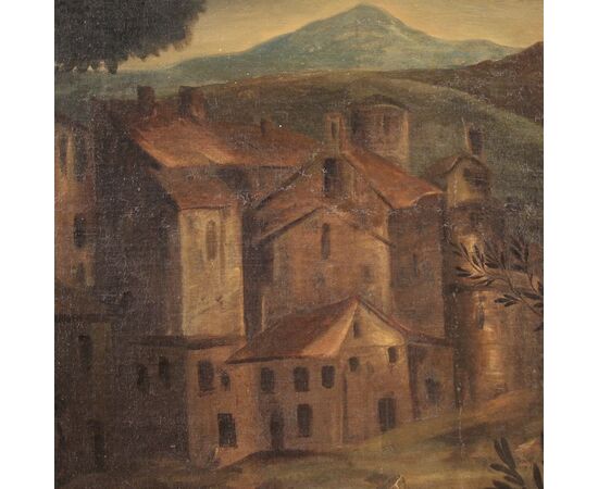 Italian painting oil on canvas landscape from the 18th century