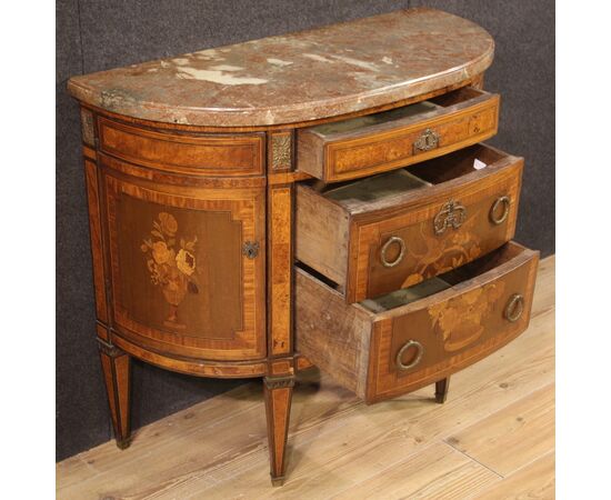 Louis XVI style half-moon commode from 19th century