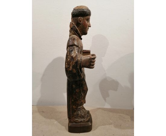 Santo francescano del '300 in legno