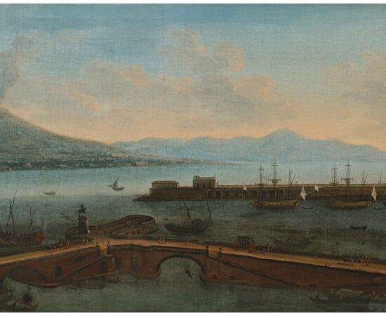 Tommaso Ruiz (attivo tra il 1710-1750), Veduta del porto di Napoli 