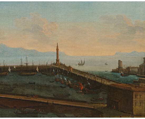 Tommaso Ruiz (attivo tra il 1710-1750), Veduta del porto di Napoli 