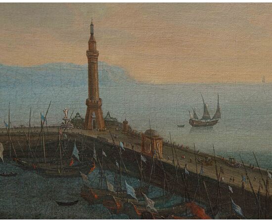 Tommaso Ruiz (attivo tra il 1710-1750), Veduta del porto di Napoli 