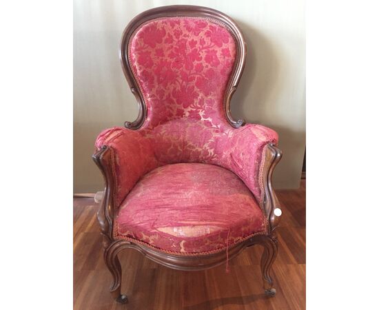 Coppia bergere francesi del 1800 stile Luigi Filippo di ritappezzare