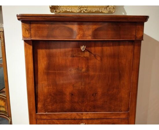 Secretaire francese in stile impero del 1800 in noce