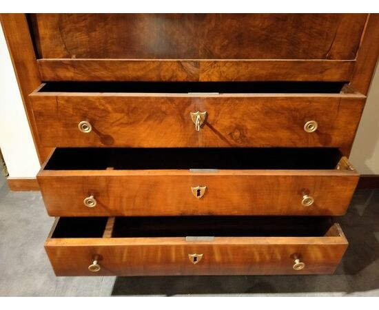 Secretaire francese in stile impero del 1800 in noce