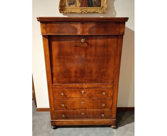 Secretaire francese in stile impero del 1800 in noce