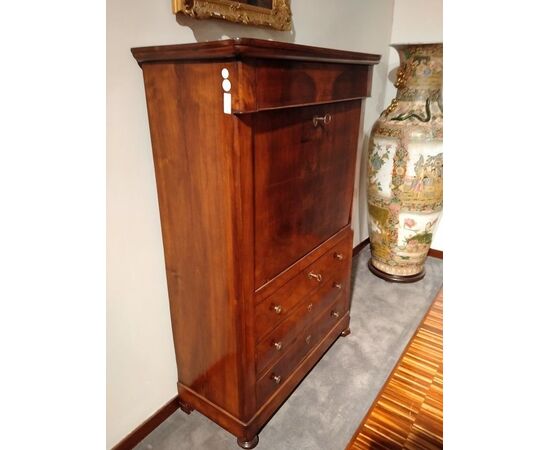 Secretaire francese in stile impero del 1800 in noce