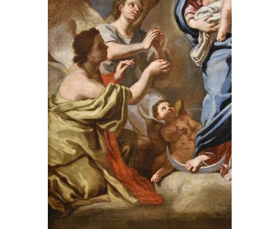 Madonna in gloria con bambino circondata due angeli,  Pietro Bardellino (Napoli, 1731 – 1806)