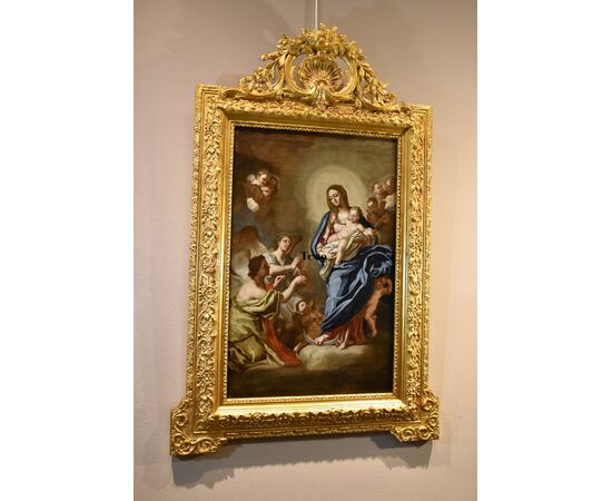 Madonna in gloria con bambino circondata due angeli,  Pietro Bardellino (Napoli, 1731 – 1806)