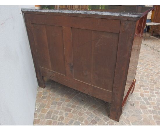 CREDENZA IN STILE IMPERO COLONNE PIENE IN PIUMA DI MOGANO RETAURATA FRANCIA  cm L 120xP55xH101    