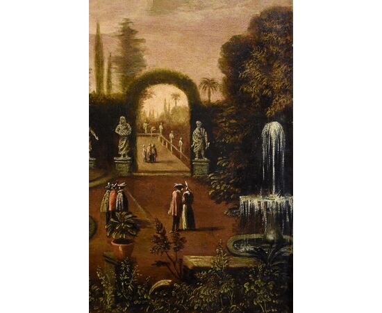 Giardino all’italiana con giochi d’acqua di una villa, Cerchia di Isaac de Moucheron (Amsterdam 1667-1744)