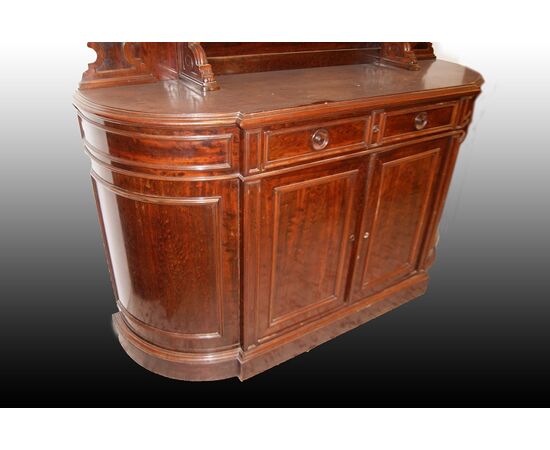 Credenza francese stile Luigi Filippo del 1800 in legno di mogano