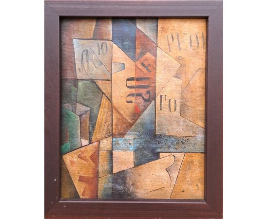 Cerchia UNOVIS di Malevich, pittore Yudin Lev Aleksandrovich (1903-1941),  anno 1920, cm 48 x 60, olio/legno