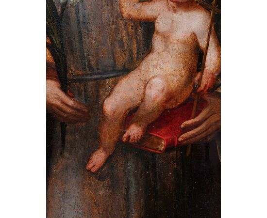 Seguace di Pietro Vannucci detto il Perugino (Città della Pieve, 1448-Fontignano, 1523)  Sant’Antonio con Gesù bambino