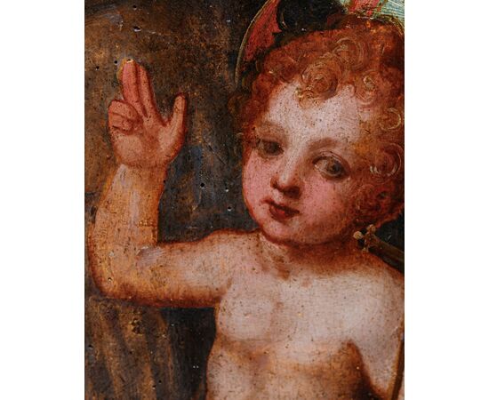 Seguace di Pietro Vannucci detto il Perugino (Città della Pieve, 1448-Fontignano, 1523)  Sant’Antonio con Gesù bambino