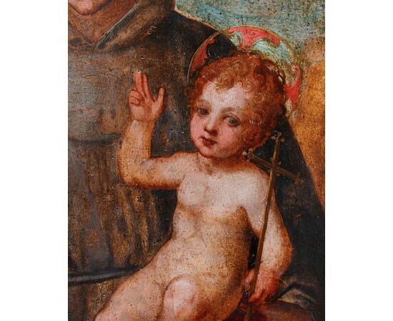 Seguace di Pietro Vannucci detto il Perugino (Città della Pieve, 1448-Fontignano, 1523)  Sant’Antonio con Gesù bambino