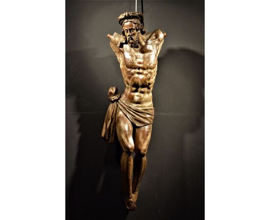 &quot;Crucified Christ&quot; extraordinary wooden sculpture of the &#39;500     