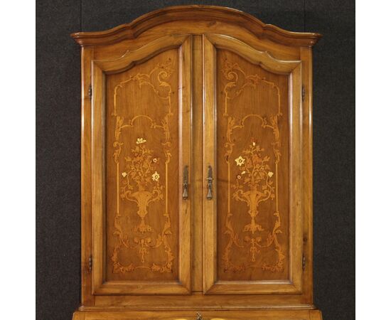 Italian trumeau in inlaid wood in Louis XV style